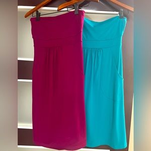 Susana Monaco strapless dresses with pockets - 1 pink/ 1 blue - vibrant colors!